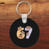 67 Animals Funny 67 Brainrot Youth Kids Sloth 67  Schlüsselanhänger (Vorderseite)