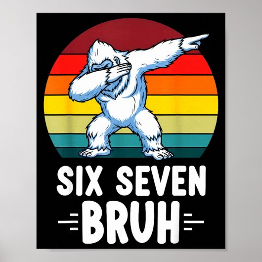 67 Animals Funny 67 Brainrot Youth Kids Yeti 67  Poster (Vorne)