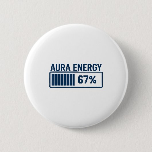 67 Aura bei Six Seven Lustiger Meme Gen Alpha Slan Button (Vorderseite)