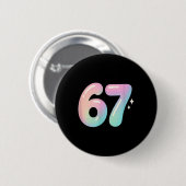 67 Aura Energy Alpha Slang Internet-Meme Button (Vorne & Hinten)