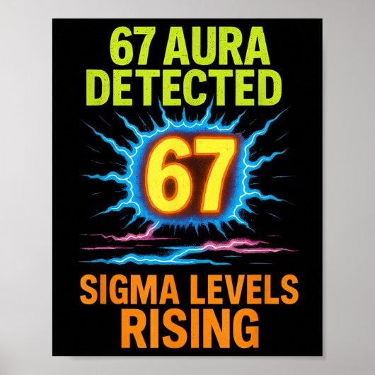 67 Aura erkannt Sigma-Level steigen Six Seven Riz Poster (Vorne)