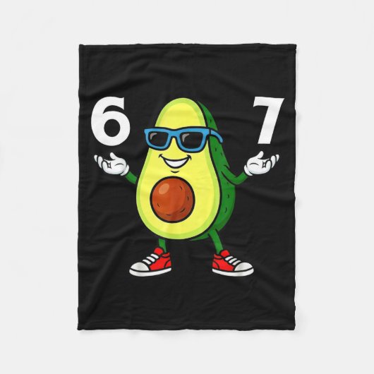 67 Avocado 6 7 Funny Cool Six Seven Meme Cartoon B Fleecedecke (Vorderseite)
