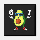 67 Avocado 6 7 Funny Cool Six Seven Meme Cartoon B Magnet (Vorne)
