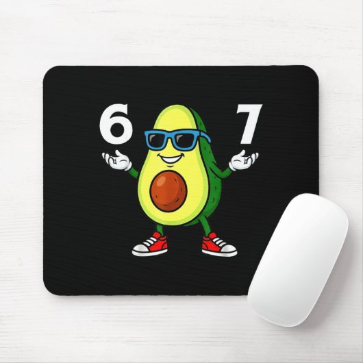 67 Avocado 6 7 Funny Cool Six Seven Meme Cartoon B Mousepad (Mit Mouse)