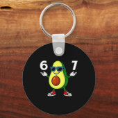 67 Avocado 6 7 Funny Cool Six Seven Meme Cartoon B Schlüsselanhänger (Vorderseite)