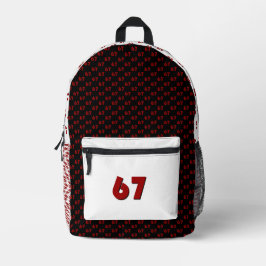 "67" Back Pack Bedruckter Rucksack
