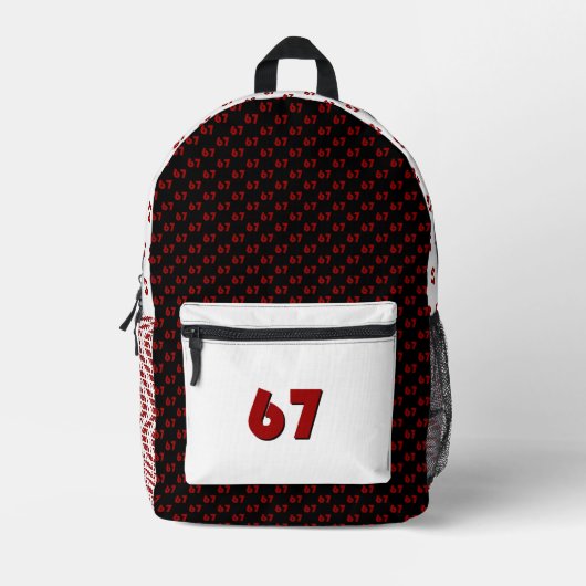 "67" Back Pack Bedruckter Rucksack (Vorderseite)