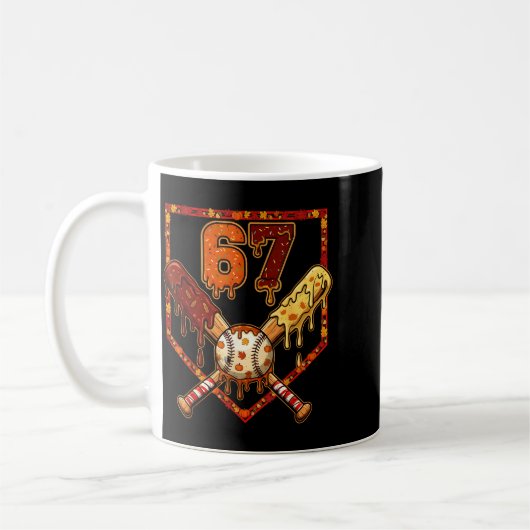 67 Baseball Drip Thanksgiving Six Seven Boys Teens Kaffeetasse (Links)