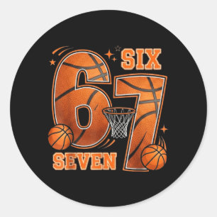 67 Baseball Geburtstag 6 7 Hoops Runder Aufkleber