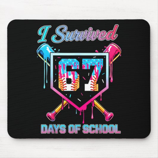 67 Baseball Ice Cream Drip Six Seven Meme Teachers Mousepad (Vorne)