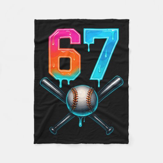 67 Baseball Meme Cool Drip Number 67 Player Or 67t Fleecedecke (Vorderseite)