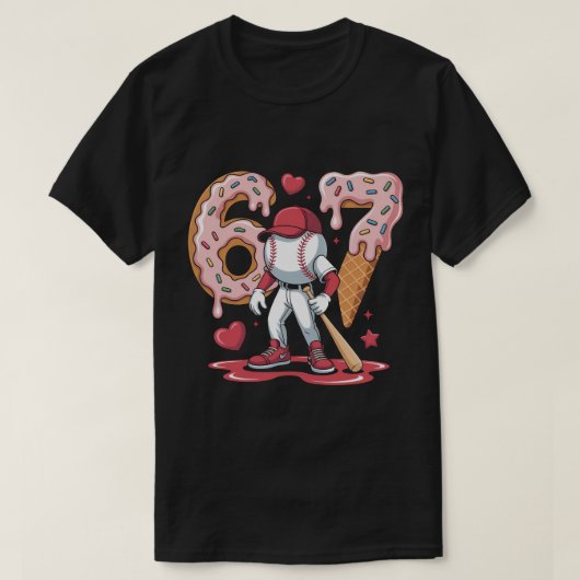 67 Baseball Meme Shirt - Ice Cream Drip 6-7 Jugend (Design vorne)