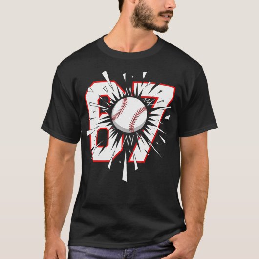 67 Baseball Sechs Sieben 6 7 Meme T-Shirt (Vorderseite)