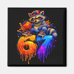 67 Baseball Waschbär Drip Kinder Jungen Jugend Mäd Magnet