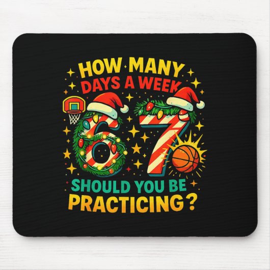 67 Basketball Christmas Funny Practice Meme Gift Mousepad (Vorne)