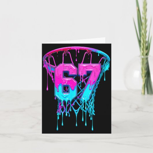 67 Basketball Drip Six Seven Funny  Karte (Vorderseite)