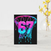67 Basketball Drip Six Seven Funny  Karte (Gelbe Blume)