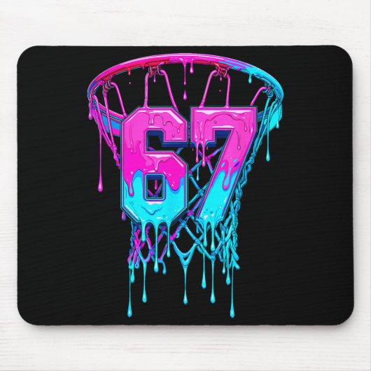 67 Basketball Drip Six Seven Funny  Mousepad (Vorne)
