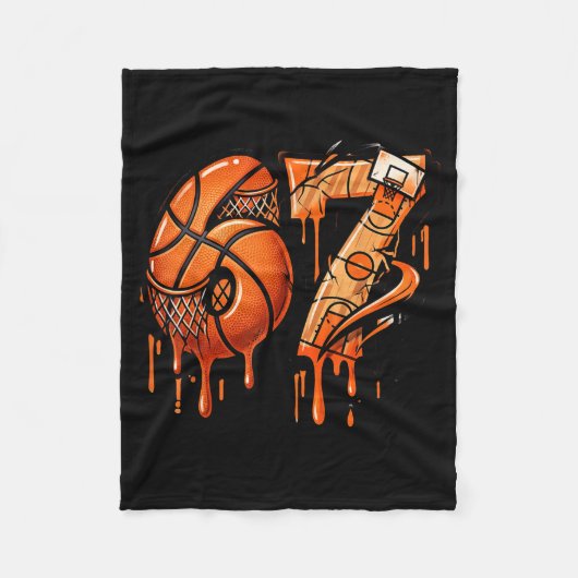 67 Basketball Eiscreme-Tropf Six Seven Fleecedecke (Vorderseite)
