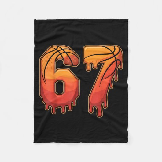 67 Basketball Gen Alpha Slang Kids Drip Six Seven Fleecedecke (Vorderseite)