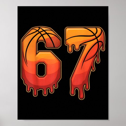 67 Basketball Gen Alpha Slang Kids Drip Six Seven Poster (Vorne)