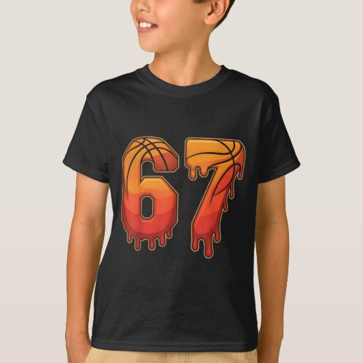 67 Basketball Gen Alpha Slang Kids Drip Six Seven T-Shirt (Vorderseite)