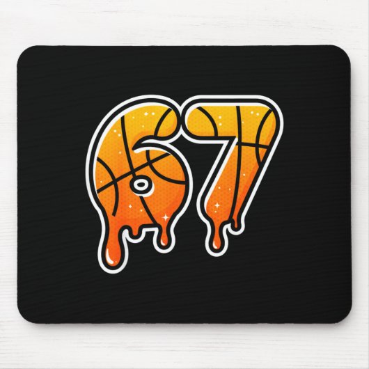 67 Basketball Halftone Meme Gen Alpha Slang Drip S Mousepad (Vorne)