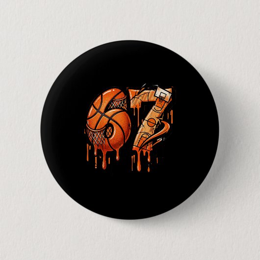 67 Basketball Ice Cream Drip Six Seven Button (Vorderseite)