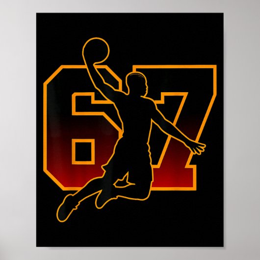 67 Basketball Meme Slam Dunk Sition Six Seven Numb Poster (Vorne)