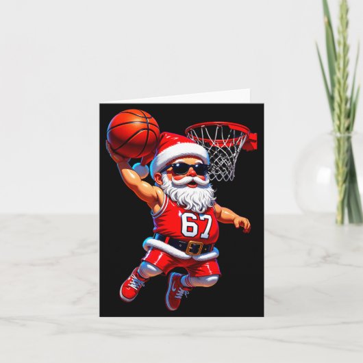 67 Basketball Santa Six Seven Meme Christmas Srt M Karte (Vorderseite)