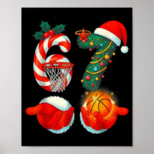 67 Basketball Santa Six Seven Meme Christmas Srt M Poster (Vorne)