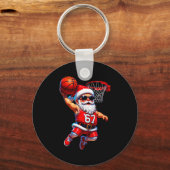 67 Basketball Santa Six Seven Meme Christmas Srt M Schlüsselanhänger (Vorderseite)