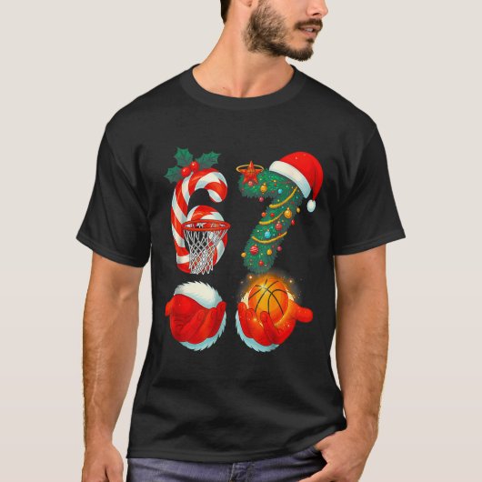 67 Basketball Santa Six Seven Meme Christmas Srt M T-Shirt (Vorderseite)