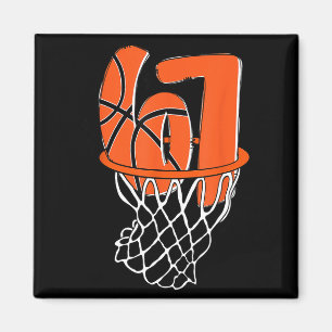 67 Basketball Sechs Sieben 6 7 Meme Lustig 67 Bask Magnet