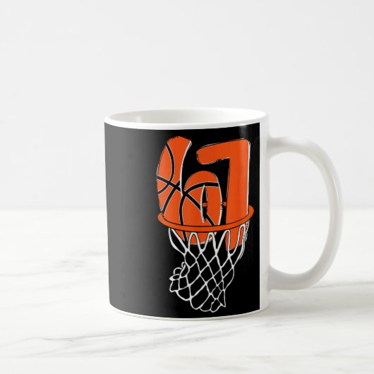 67 Basketball Six Seven 6 7 Meme Funny 67 Basketba Kaffeetasse (Rechts)