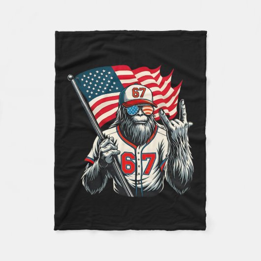 67 Bigfoot Meme Funny Six Seven Gen Alpha Slang Fleecedecke (Vorderseite)