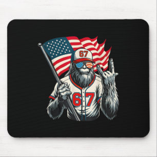 67 Bigfoot Meme Lustig Six Seven Gen Alpha Slang Mousepad