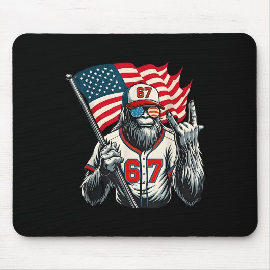 67 Bigfoot Meme Lustig Six Seven Gen Alpha Slang Mousepad (Vorne)