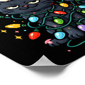 67 Black Cat Christmas Ice Cream Drip Santa Hat Si Poster (Ecke)