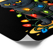 67 Black Cat Santa Hat Christmas Lights Drip For G Poster (Ecke)
