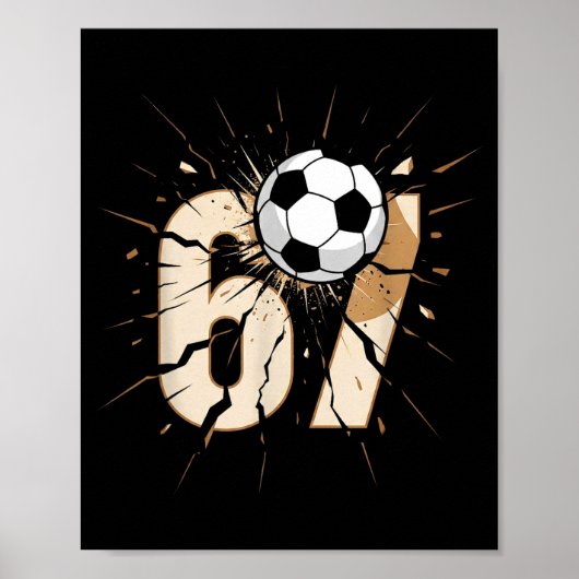 67 Brainrot Jugendfußball-Drip - Lustige Kinder 67 Poster (Vorne)