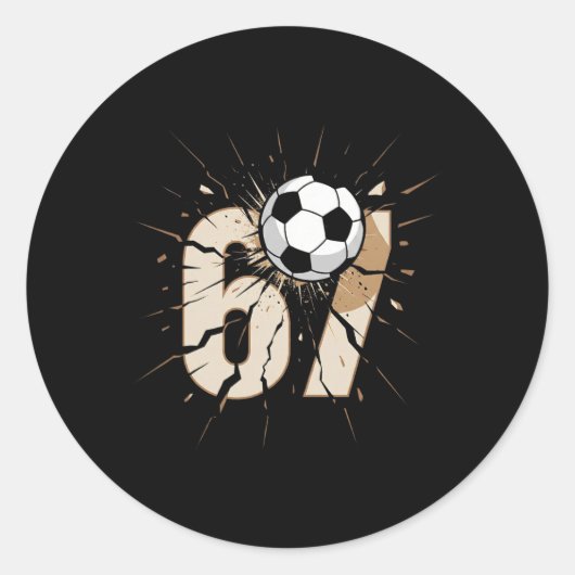 67 Brainrot Jugendfußball Drip - Lustige Kinder 67 Runder Aufkleber (Vorderseite)