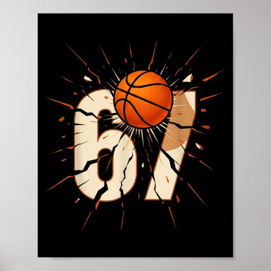67 Brainrot Youth Basketball Drip - Funny Kids 67  Poster (Vorne)