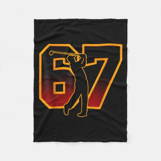 67 Brainrot Youth Golf Drip - Funny Kids 67 Fleecedecke (Vorderseite)