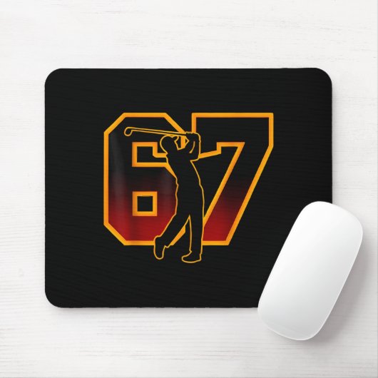 67 Brainrot Youth Golf Drip - Funny Kids 67 Mousepad (Mit Mouse)