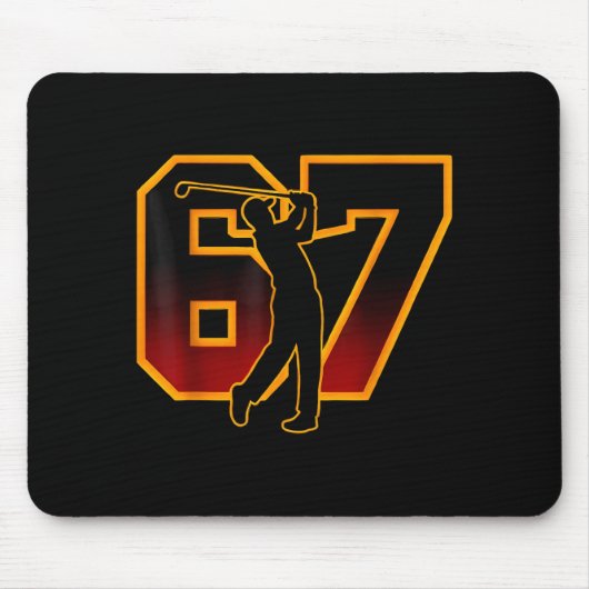 67 Brainrot Youth Golf Drip - Funny Kids 67 Mousepad (Vorne)