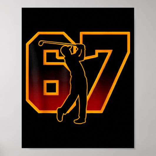 67 Brainrot Youth Golf Drip - Funny Kids 67  Poster (Vorne)