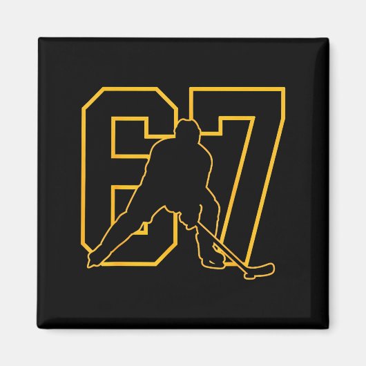 67 Brainrot Youth Ice Hockey Drip - Funny Kids 67  Magnet (Vorne)