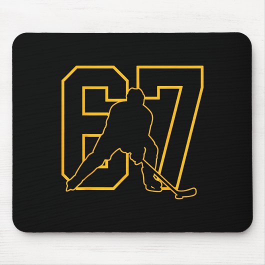 67 Brainrot Youth Ice Hockey Drip - Funny Kids 67  Mousepad (Vorne)