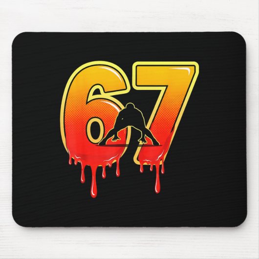67 Brainrot Youth Wrestling Drip - Funny Kids 67 Mousepad (Vorne)